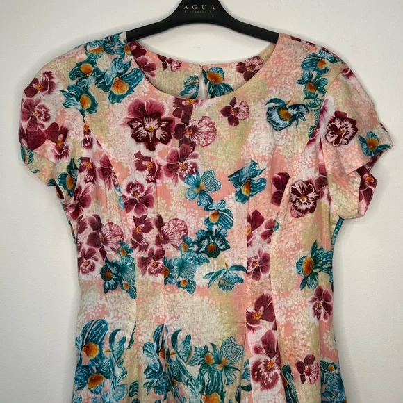 Agua by Agua Bendita Linen Embroidered Pupe Prado Mini Dress Medium